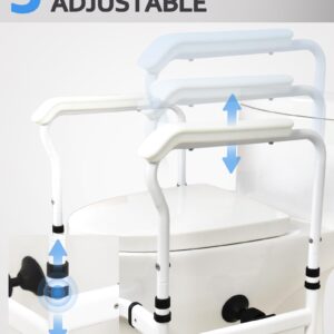 Sangohe Toilet Safety Rails - Toilet Safety Rails for Elderly - Toilet Safety Frame for Elderly, Handicap, or Disabled - Handicap Toilet Seat with Handles - Toilet Bars for Elderly and Disabled, 502D