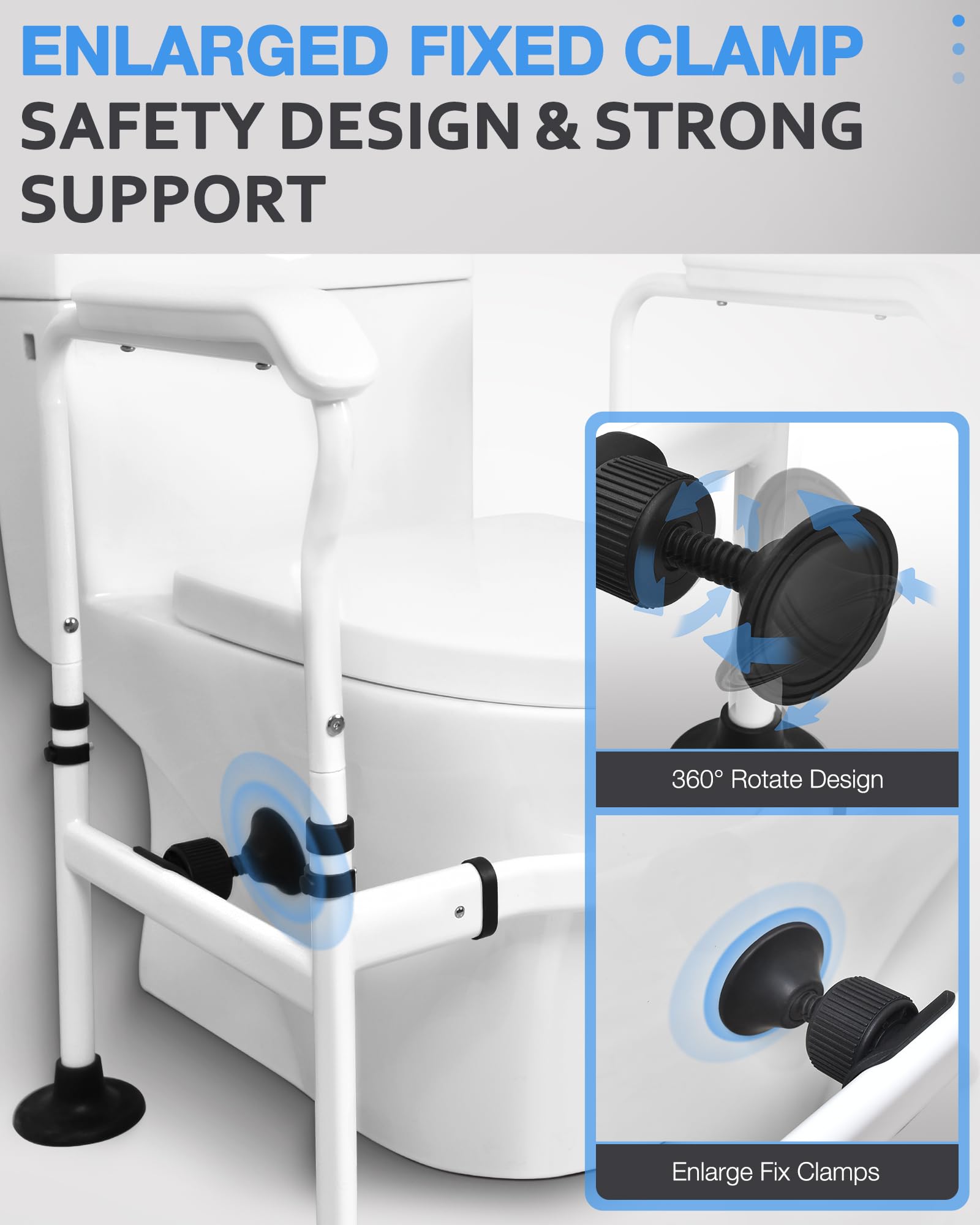 Sangohe Toilet Safety Rails - Toilet Safety Rails for Elderly - Toilet Safety Frame for Elderly, Handicap, or Disabled - Handicap Toilet Seat with Handles - Toilet Bars for Elderly and Disabled, 502D