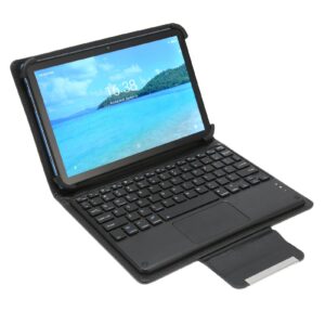 GLOGLOW FHD Tablet, 8GB 256GB 100-240V 10.1 Inch Tablet 8 Core CPU with Keyboard for Office (US Plug)