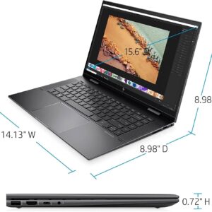 HP Envy x360 2-in-1 Convertible Business Laptop, 15.6-inch FHD Touchscreen, AMD Ryzen 7 5825U, 32GB RAM, 1TB SSD, Windows 11 Pro, Fingerprint Reader, Backlit Keyboard, WiFi 6, PCM