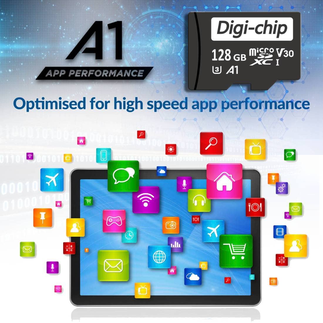 Digi-Chip 128GB MicroSD Class 10 Memory Card for Amazon Fire 7, Fire 7 Kids, Amazon Fire HD8, HD8 Kids, Fire HD10, Fire HD 10 Plus, Fire HD 10 Kids Tablet PC