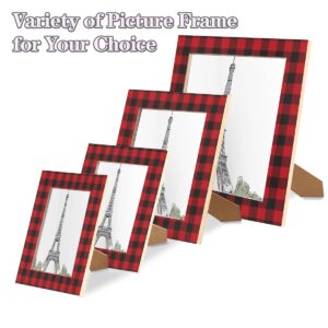 cfpolar Red Plaid 8x10 Picture Frame Solid Wood High Definition Acrylic Photo Frame Fits to 8x10 Inch Photos, Wall Mounting Picture Frames for Tabletop & Wall Display Home Decor