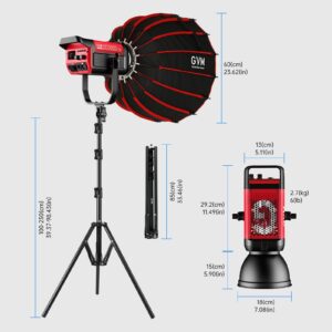 GVM Video Lighting 300W Bi-Color Studio Lights kit with Bowens Mount Softbox and Stand CCT 2700K~6800K CRI 97+ Continuous Lighting for Photography