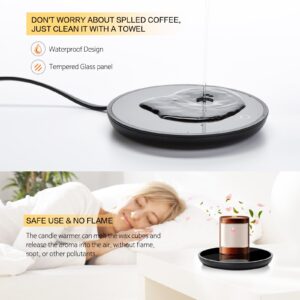 Jisiloe Coffee Mug Warmer, Smart Coffee Cup Warmer with Pressure-Induced Auto ON/Off, Candle Warmer Coffee Warmer Plate for Milk Tea, Coffee Accessories for Home Office Desk