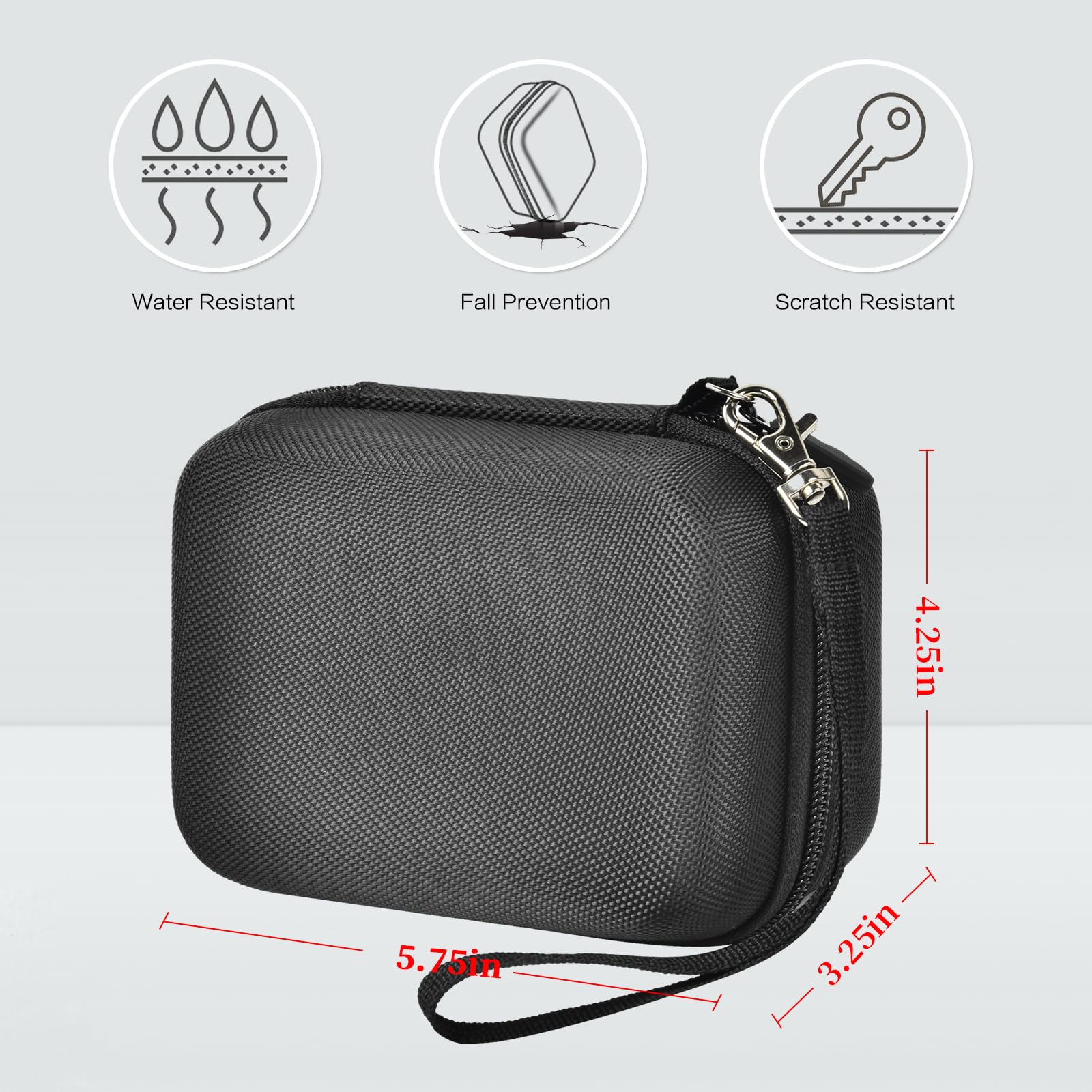 Againmore Hard Case Compatible with Hauyince/for ToAuite/for Lecnippy/for Bifevsr/for Lecran/for Saneen 4K 5K Digital Camera 48MP, Portable Camera Storage Cover-Black Bag+Black Zipper(Box Only)