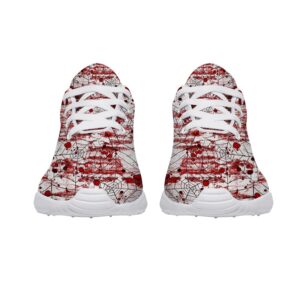 Halloween Bloody Shoes Men Running Shoes Casual Sport Sneakers Blood Splatter Spiderweb Print Tennis Shoes for Women,US Size 11