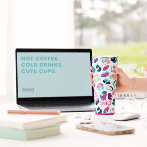 Swig Life 22oz Tumbler - Discontinued Prints - Insulated Coffee Tumbler with Lid, Cup Holder Friendly, Dishwasher Safe, Stainless Steel, Large Travel Mugs for Hot and Cold Drinks (Hey Boo)