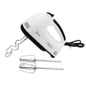 BEGTRO-7 Speed,hand mixer, Domestic Kitchen Egg beater/Spiralizer vegetable chopper Bread flour dough whisk electric hand whisk, Professional food chopper white with, Snap-on lid