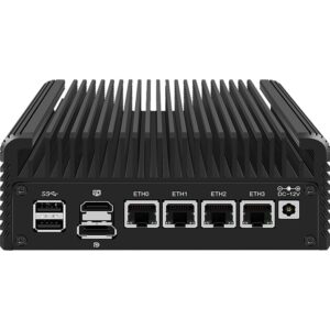 4 ports micro firewall appliance intel n200 quad core, intel i226-v 2.5gbe nic fanless mini pc, network gateway soft router mini computer, support aes-ni, ddr5 ram, barebone, no ram no ssd