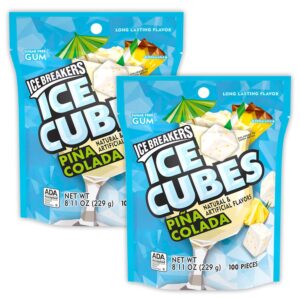 ice breakrs ice cube gum - 2 packs of 100 pieces - pina colada sugar free gum - pina colada flavored chewing gum