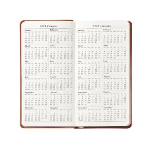 Graphic Image 2024 Pocket Datebook Planner, Week-at-a-view pages, Holidays for the United States and Canada, Genuine Leather (3.125" W x 6" H - Made in the USA)