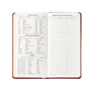 Graphic Image 2024 Pocket Datebook Planner, Week-at-a-view pages, Holidays for the United States and Canada, Genuine Leather (3.125" W x 6" H - Made in the USA)