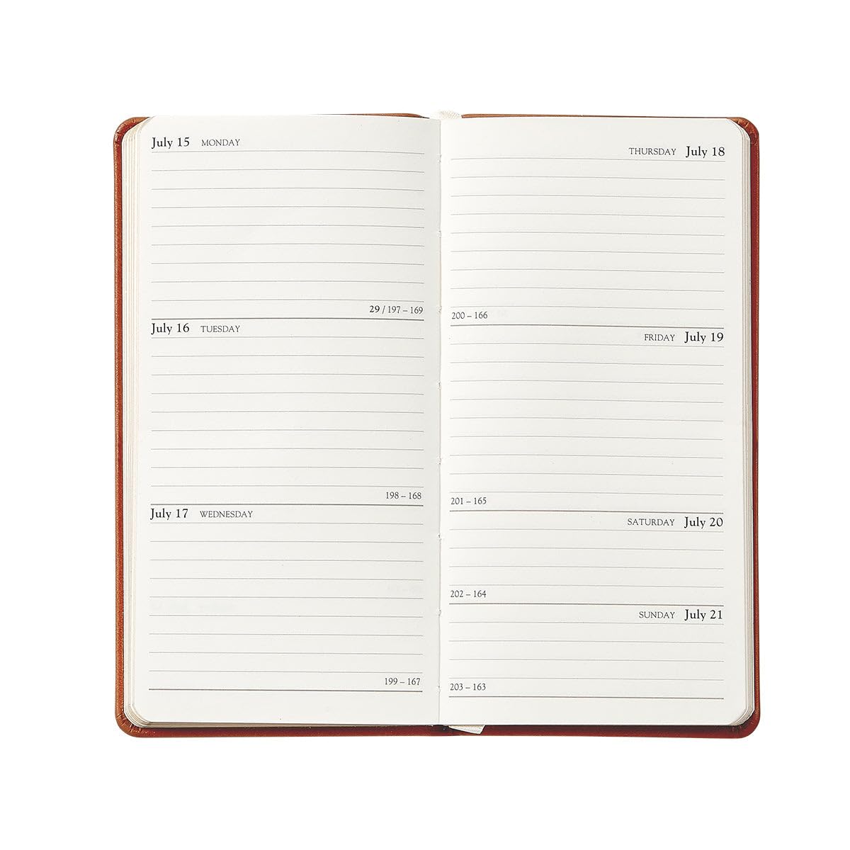 Graphic Image 2024 Pocket Datebook Planner, Week-at-a-view pages, Holidays for the United States and Canada, Genuine Leather (3.125" W x 6" H - Made in the USA)