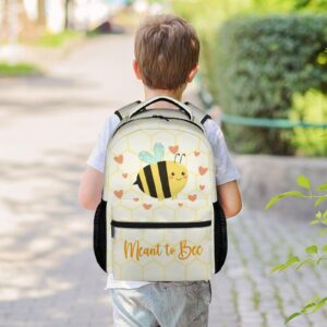 KNOWPHST Bee Backpack for Girls Boys, 16 Inch Cute Backpack for School, Yellow, Large Capacity, Durable, Lightweight Bookbag for Kids Travel