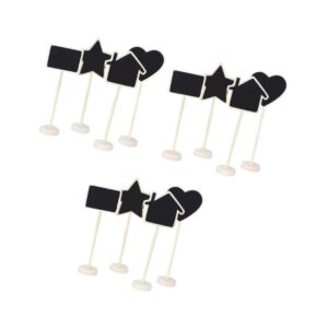 nuobesty 15pcs mini message board signs mini chalkboards support hanging chalkboard labels wedding sign chalkboard hanging tag mini blackboard easel woodsy decor with base bamboo mini table