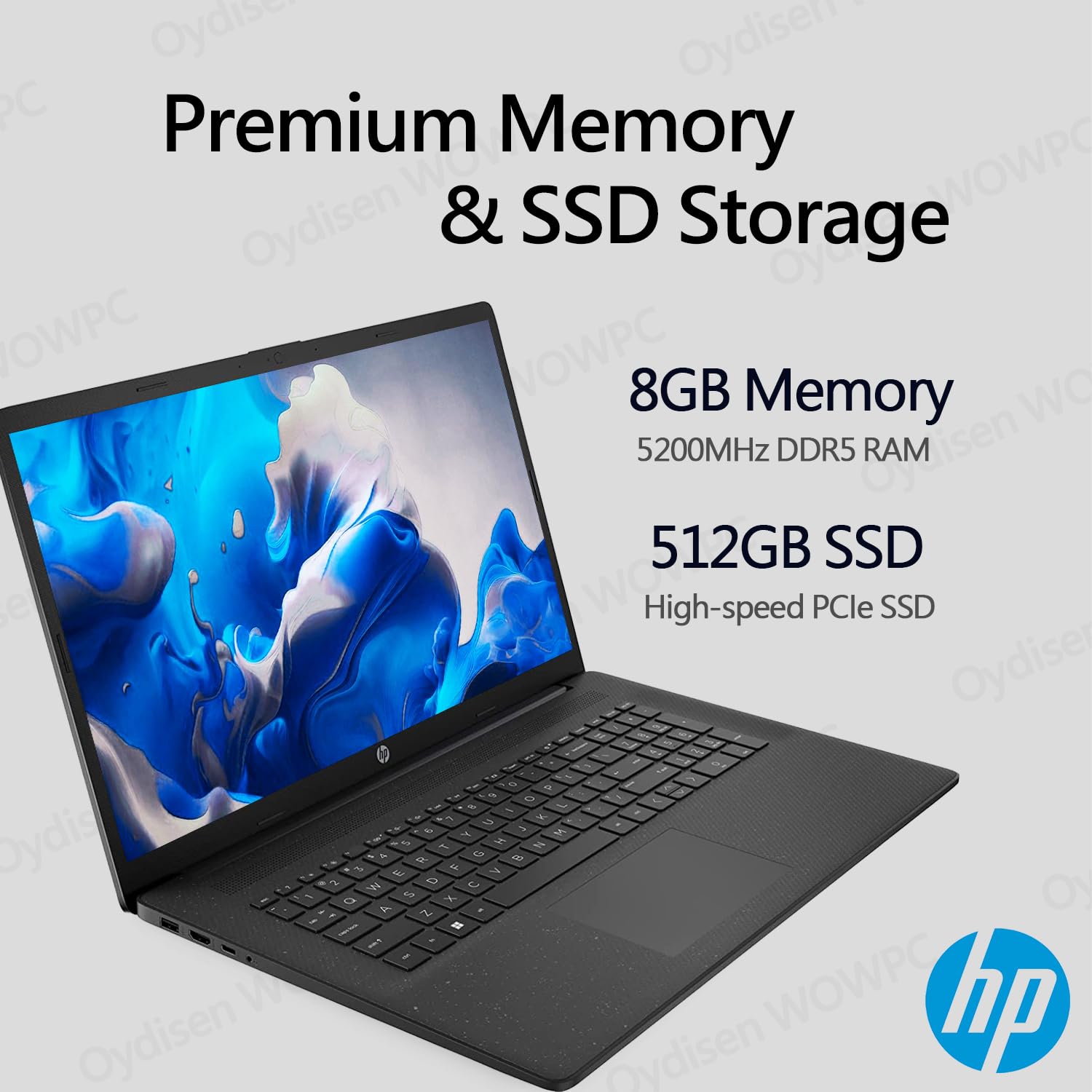 HP 17 Laptop, 512GB SSD Storage, 8GB DDR5 Memory, AMD Athlon Gold 7220U Processor, 17" HD+ Anti-Glare Display, Full-Size Keyboard, Wi-Fi & Bluetooth, HDMI, Fast Charge, Windows 11 Home