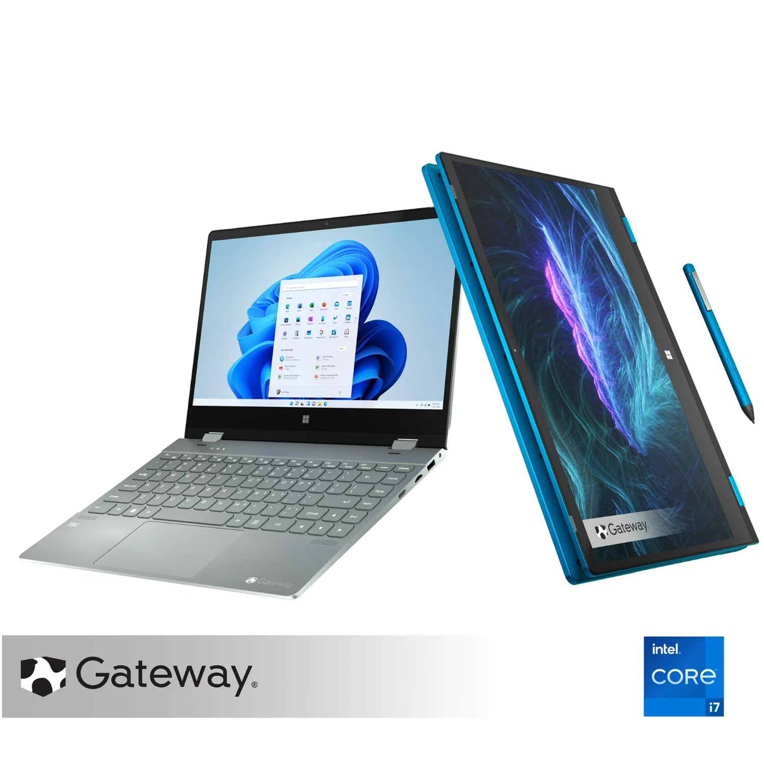 Gateway 2-in-1 Elite Notebook, 14.1" Touchscreen IPS FHD Display, 11th Gen Intel Core i7-1165G7, 8GB RAM, 512GB SSD, Backlit Keyboard, THX Spatial Audio, 2MP Camera, WIFI6, USB-C, Win 11 Pro