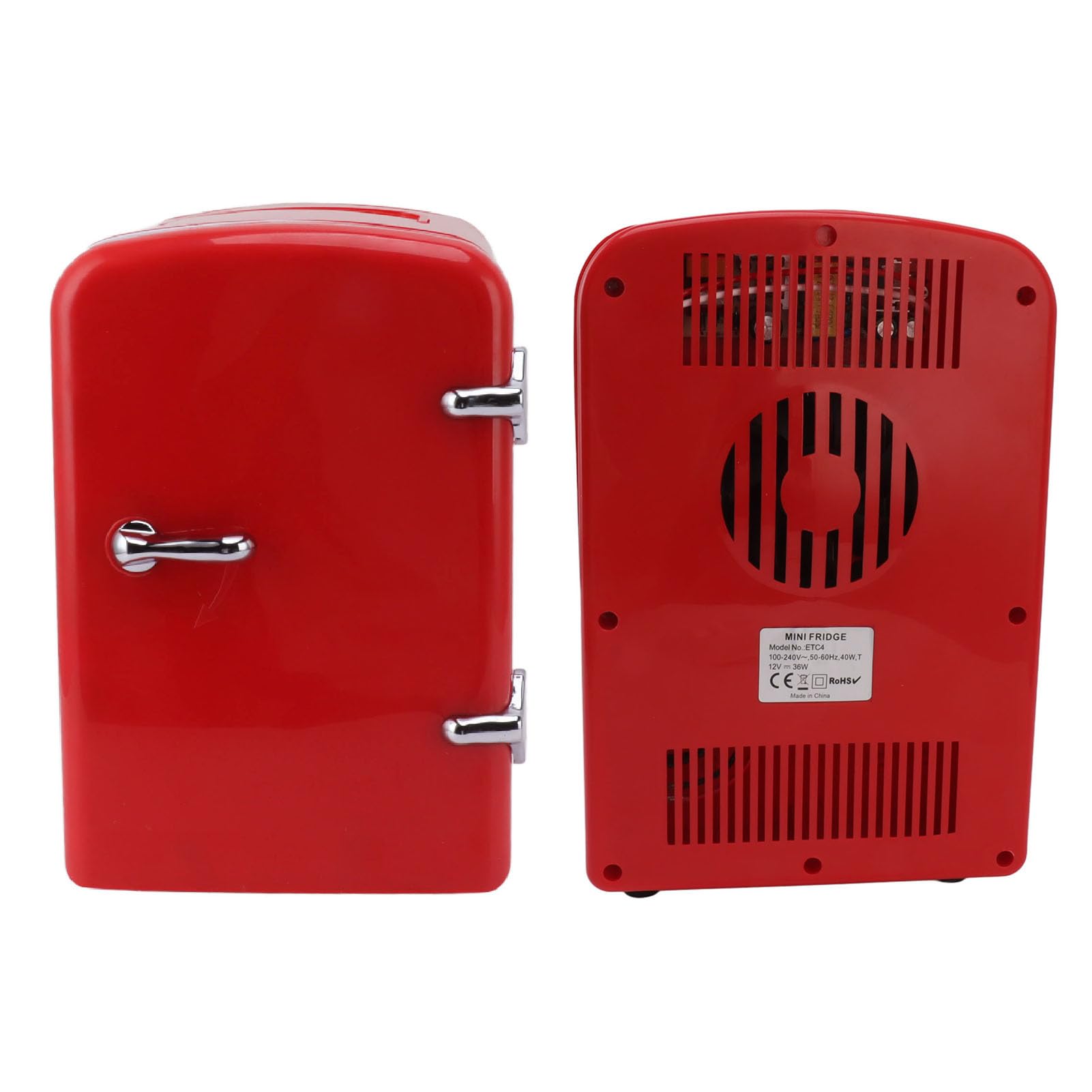 TOPINCN Portable Mini Fridge Cooler, 4 Liter Capacity Personal Travel Refrigerator for Snacks Lunch Drinks Cosmetics, Desk Home Office Dorm (US Plug)