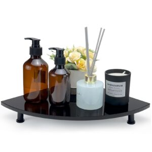 acrylic corner riser tray for bathroom counter, bathroom kitchen corner tray display stand, black