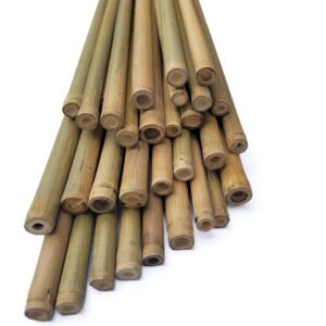 ljaajsuv 20 pcs - 18 inches plant stakes natural garden bamboo sticks for indoor and outdoor plants, plant support stakes for tomatoes, beans, potted plants.