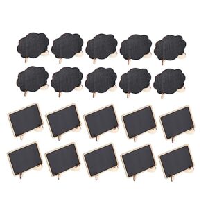 stobok 20pcs small blackboard wedding decoration mini chalkboard wood decor mini blackboard with easel table blackboard holder small chalkboard sign wooden black wooden chalkboard desktop