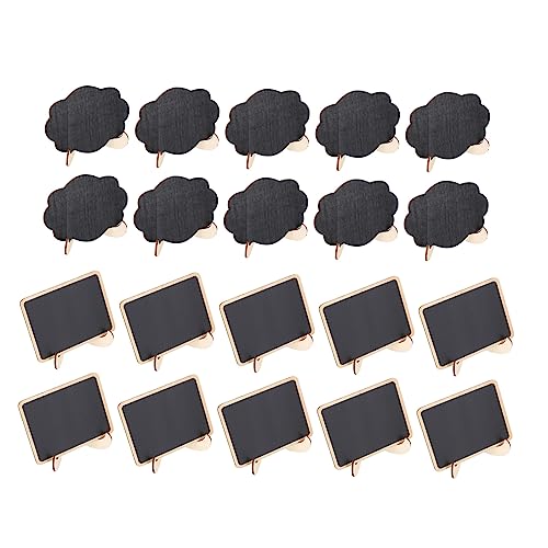 STOBOK 20pcs Small Blackboard Wedding Decoration Mini Chalkboard Wood Decor Mini Blackboard with Easel Table Blackboard Holder Small Chalkboard Sign Wooden Black Wooden Chalkboard Desktop