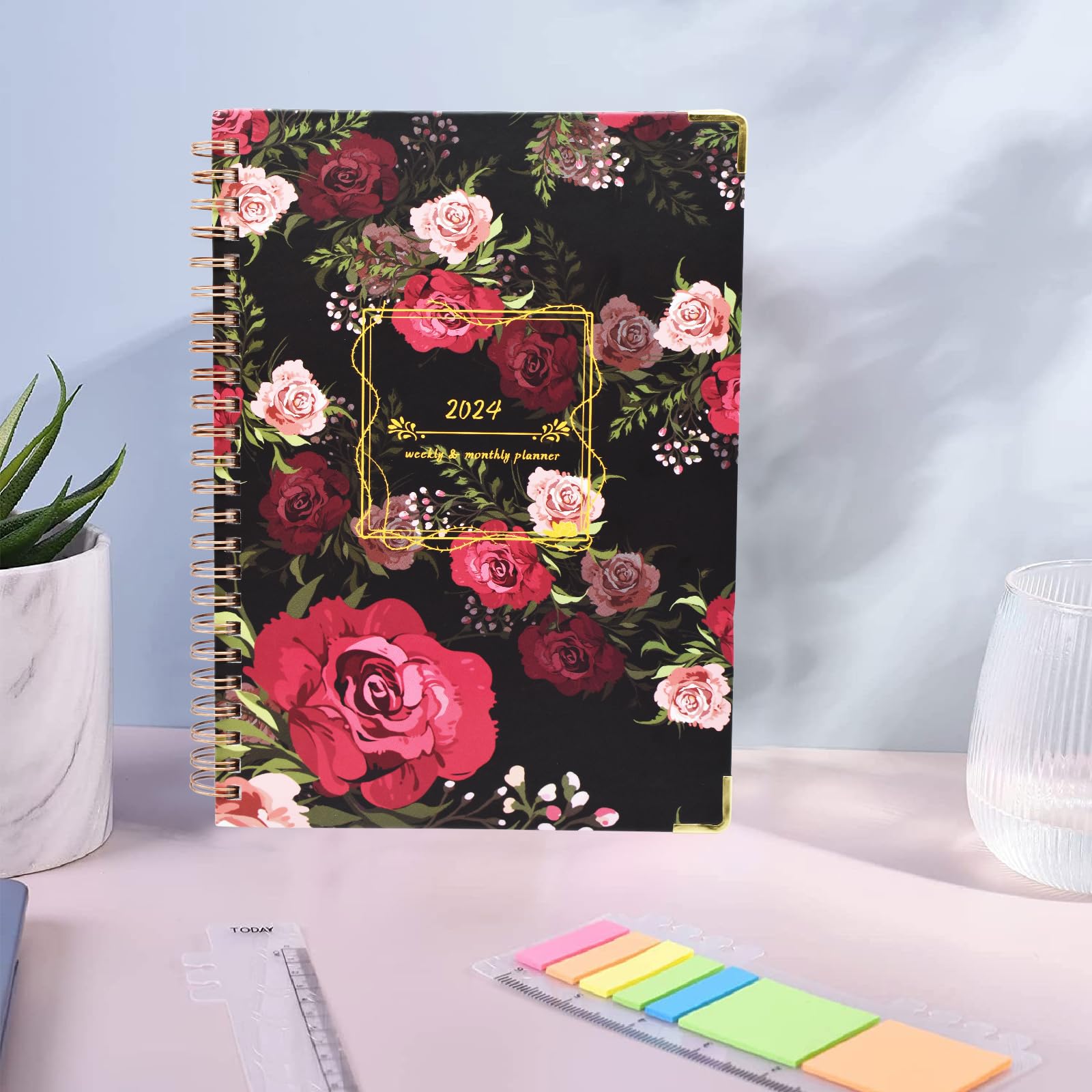 Planner 2024-2024 Planner Weekly and Monthly from Jan.2024 - Dec.2024 Week to View, Day Calendar Planner School Agenda Planner 8" x 10" for Work Office Student