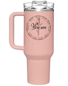 doublechild mothers day gifts for mom, women - christian gifts for women, mom, grandma - inspirational gifts - religious gifts for women - you are 40oz tumbler with handle
