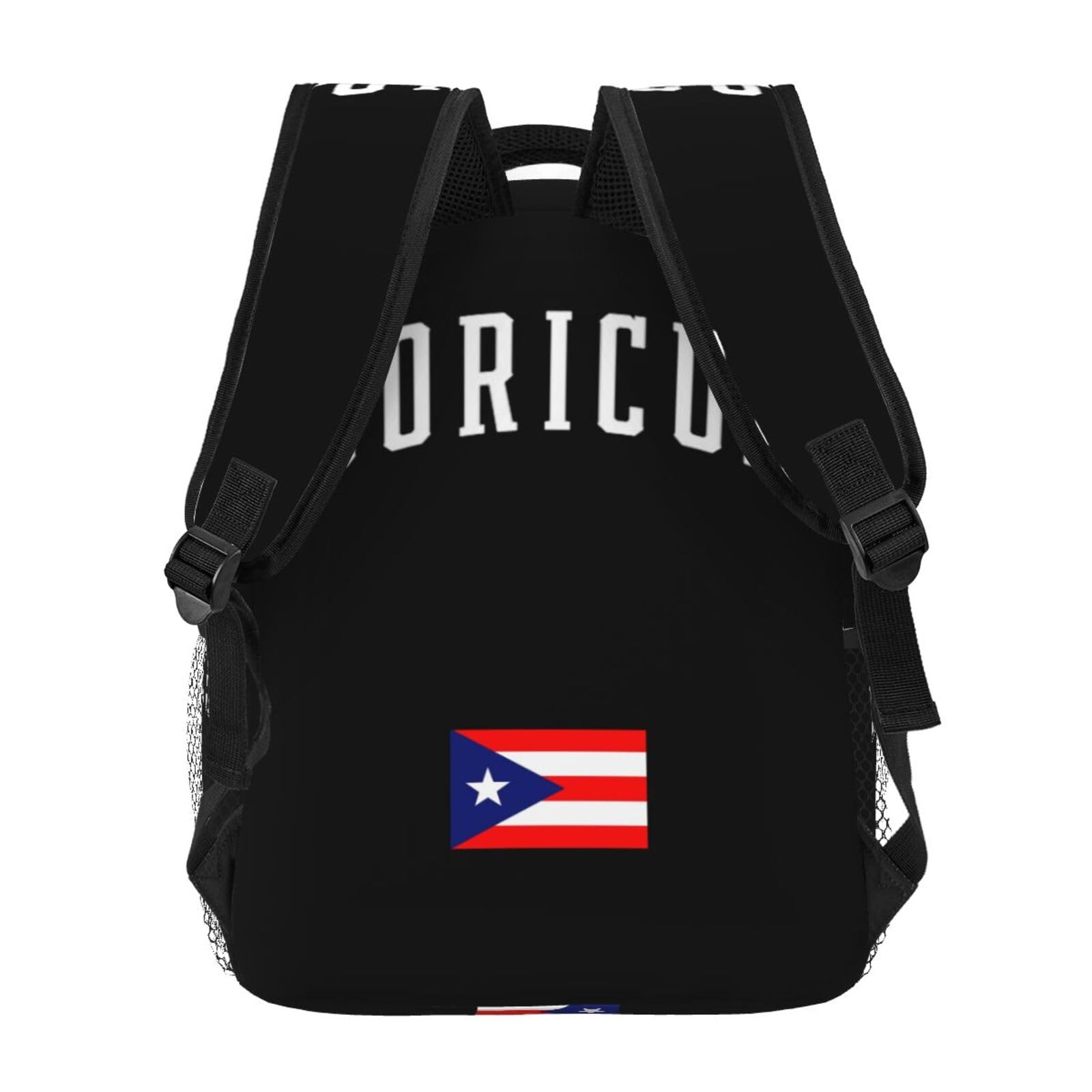 ROSIHODE Puerto Rico Flag Backpack Adjustable Shoulder Strap Bookbag, Casual Daypack Lightweight Backpack for Adults