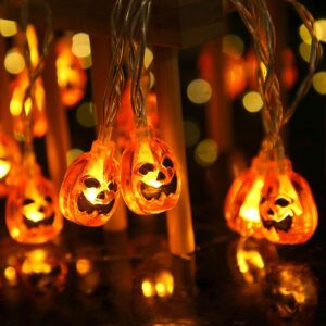 tkygu pumpkin string lights 20ft 30 led halloween decorative light pumpkin decorative string light string light waterproof halloween lights 2 modes for party christmas decoration