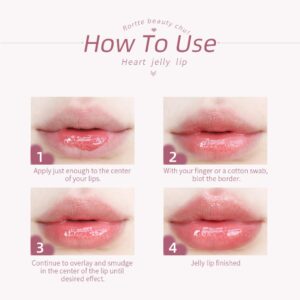 Flortte Jelly Lipstick, Florette Chinese Makeup, First Kiss Heart Lipstick, Nice to Meet Chu Florette Makeup, Cute Heart Shaped Lipstick Lip Pen, Watery Mirror Clear Lip Gloss, Long Lasting Nourishing Lip Jelly Makeup, Non-Sticky Plumping Lips (05#)