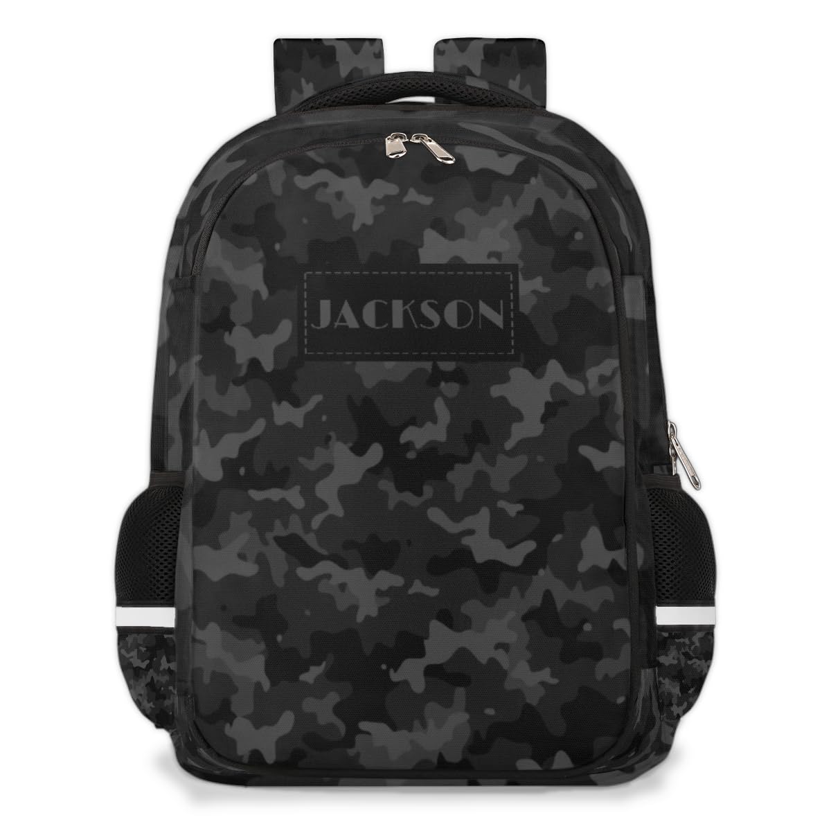 RIRIX Personalized Kids Backpack Custom Backpack Schoolbag Children Bookbag for Boys & Girls Black Camo Pattern