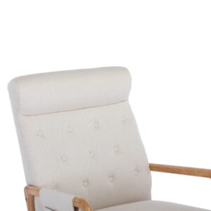 Rocking Chair with Ottoman, Nursery Glider with Thick Padded Cushion & Tall Backrest (Microfiber Fabric in Rustic Coffee)