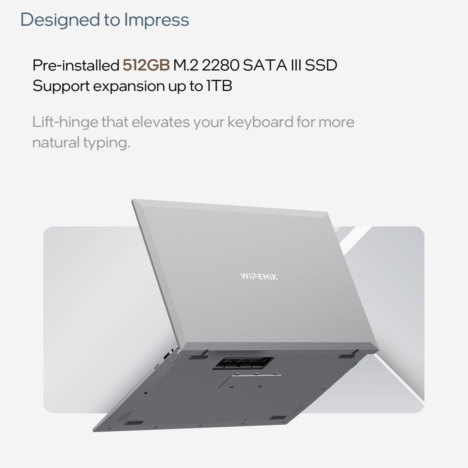 WIPEMIK Laptop, Win 11 Laptop Computer, 12GB RAM 512GB SSD, Quad-Cores N4120 Processor, 14" Full HD Win 11 Pro Laptops, Support 2.4G/5G WiFi, Bluetooth 4.2, USB 3.0, Long Lasting Battery