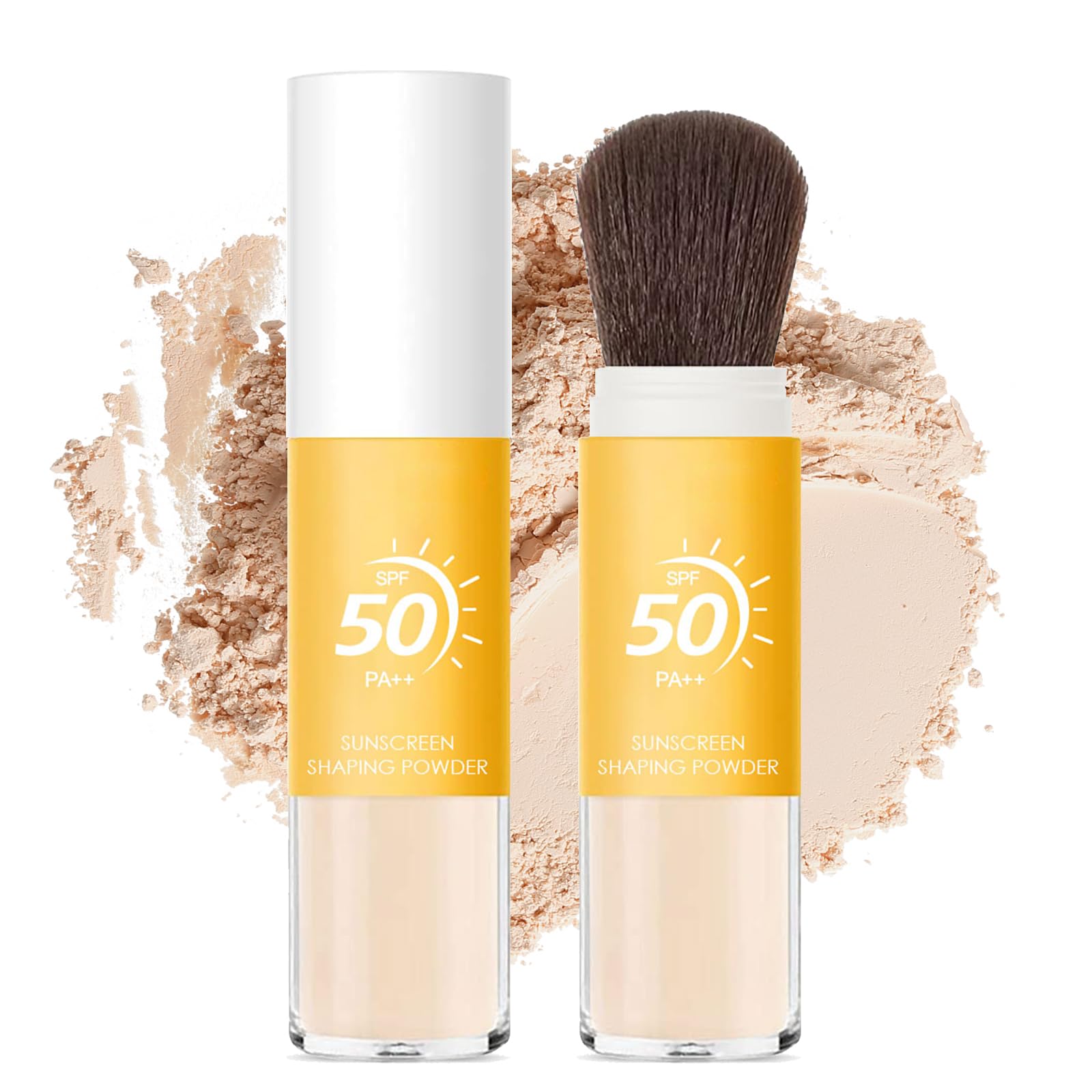 Ponhey Mineral Sunscreen Setting Powder SPF 35 Loose Powder with Brush Translucent Natural Setting Powder, Oil Control, Natural Matte, Long Lasting, Light and Breathable, Suitable for All Skin Types