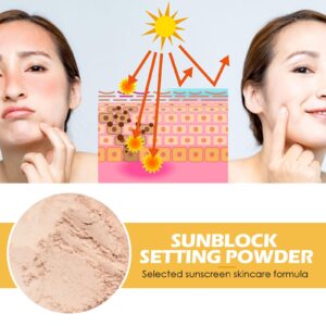 Ponhey Mineral Sunscreen Setting Powder SPF 35 Loose Powder with Brush Translucent Natural Setting Powder, Oil Control, Natural Matte, Long Lasting, Light and Breathable, Suitable for All Skin Types