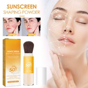 Ponhey Mineral Sunscreen Setting Powder SPF 35 Loose Powder with Brush Translucent Natural Setting Powder, Oil Control, Natural Matte, Long Lasting, Light and Breathable, Suitable for All Skin Types