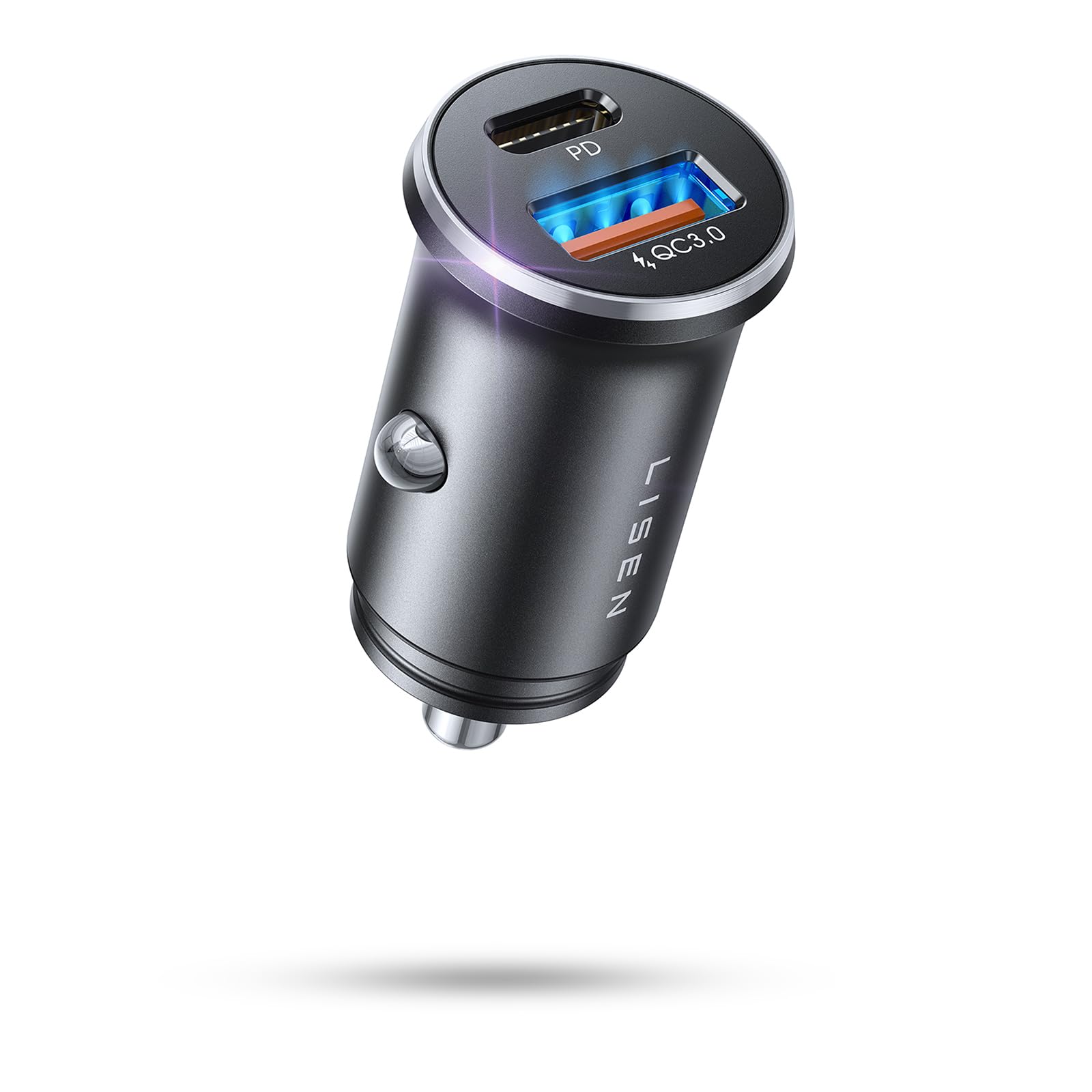 LISEN USB C Car Charger [54W] [Flush Fit] Cigarette Lighter Adapter USB Charger, 36W PD 3.0 2 Port Type C Car Adapter, iPhone Car Charger, for iPhone 15/14/13/12 Series, Samsung S23/S22/S21, iPad