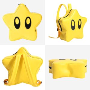 Erhuoxz Cute Cartoon 3D Yellow Star Backpack Y2K Lightweight Waterproof Bookbag Daypack