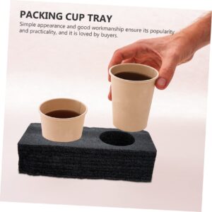 ULTECHNOVO 4 Pcs Milk Tea Cup Holder Floating Food Container Milk Tea Carrier Country Stuff Door Dash Supplies Things for Car Take Out Accessories Pearl Cotton Thicken re-usable