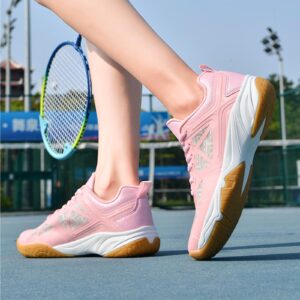 NGARY Womens Pickleball Shoes Lightweight Indoor Outdoor Court Shoes Breathable Non-Slip for Badminton, Table Tennis, Tennis,Pink,8