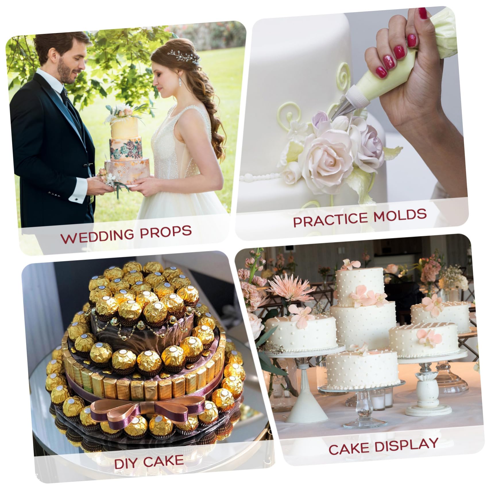 RORPOIR Foam Cake Model 4pcs Foam Cake Mold White Party Supplies To Rotate Wedding Cake Model