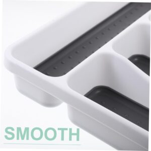 COLLBATH Storage Tray Kitchen Utensils Organizer Plastic Spoon Plastic Tray Compartment Silverware Drawer Organizer Silverware Organizer for Drawer Compartment Silverware Organizer Storage