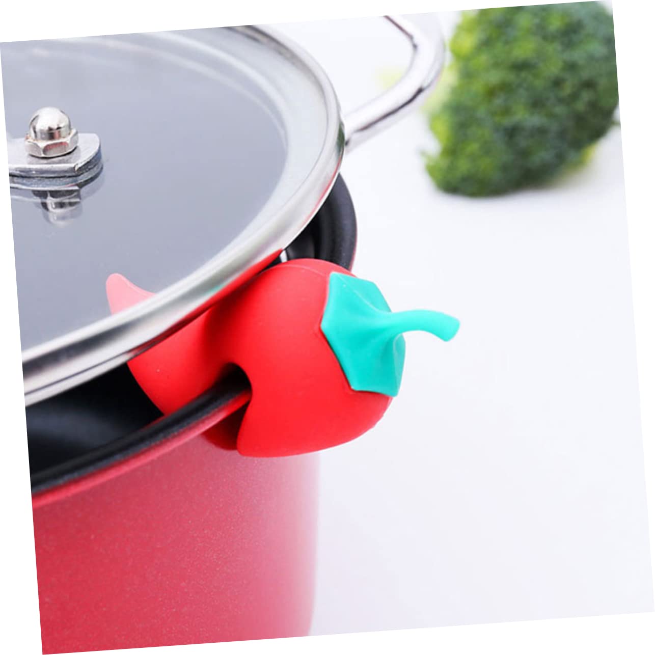 KJHBV 10pcs Pot Lid Overflow Preventer Silicone Spill Stopper Spoon Holder Lid Lifter Boil over Stopper Lid Lifter for Soup Pot Carrot Silicone Boil Stopper Steam Small Pepper