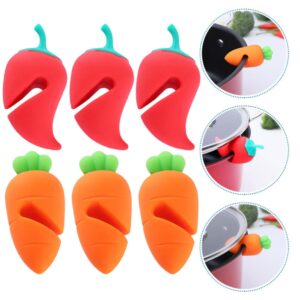 KJHBV 10pcs Pot Lid Overflow Preventer Silicone Spill Stopper Spoon Holder Lid Lifter Boil over Stopper Lid Lifter for Soup Pot Carrot Silicone Boil Stopper Steam Small Pepper