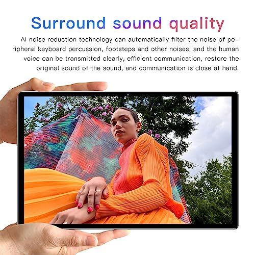 FOLOSAFENAR WiFi Tablet, 8GB RAM 256GB ROM 1960 X 1080 Resolution 10.1 Inch 5G WiFi Digital Tablet with Keyboard for Recreation for Studying (US Plug)