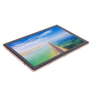 touch screen tablet, ips screen intelligent tablet aluminum alloy rose gold for study (us plug)