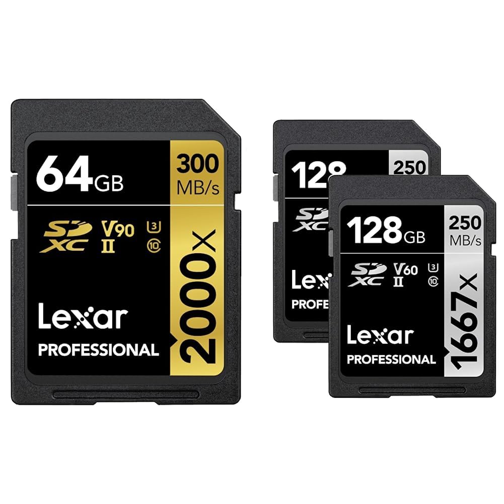 Lexar 64GB and 128GB SDXC Memory Cards Bundle | UHS-II