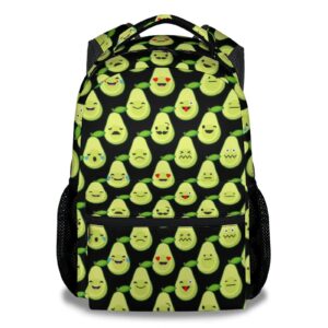 nicefornice avocado backpacks kids, 16 inch cute backpack for school, black lightweight bookbag for girls