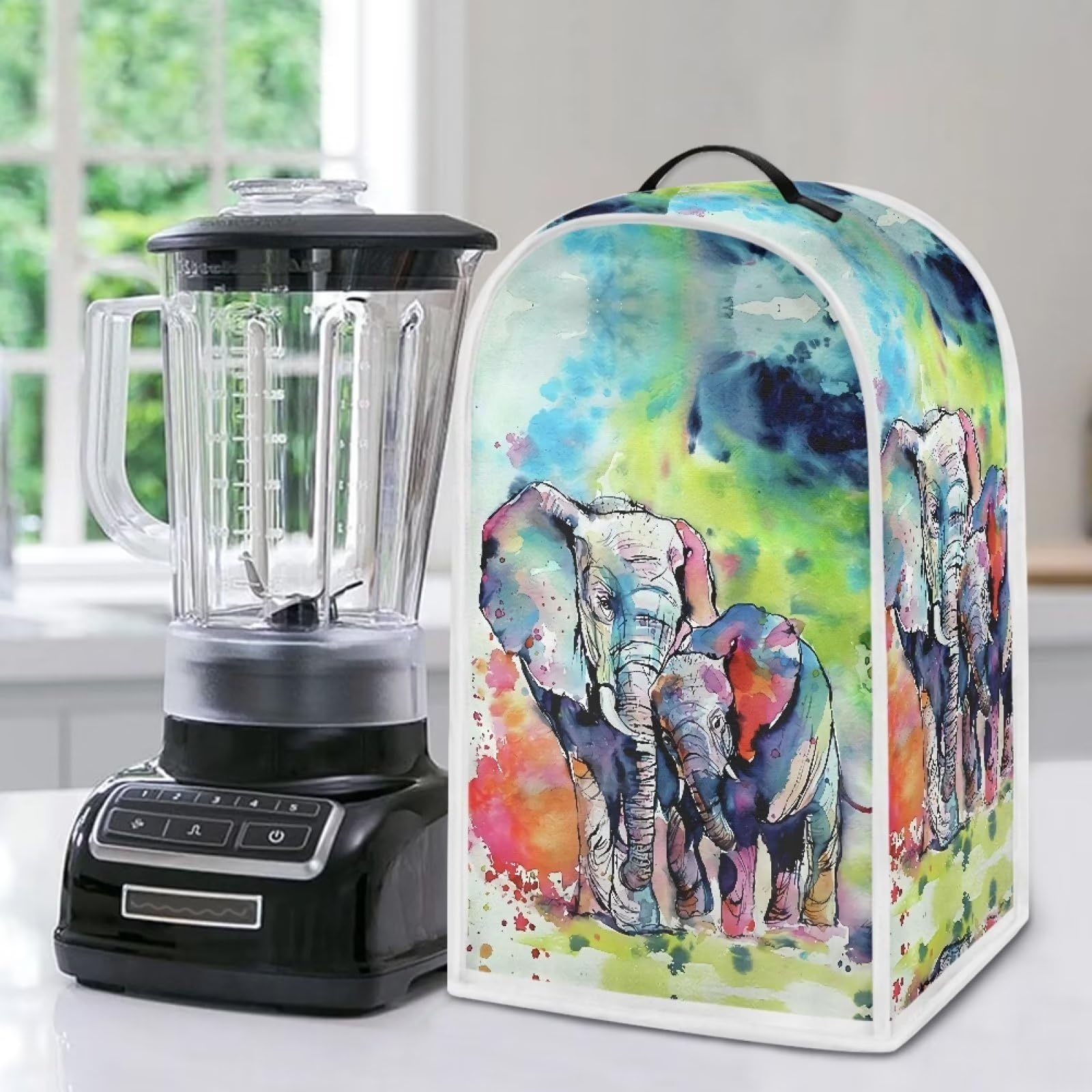 Eheartsgir Elephant Pattern Blender Cover Dust Covers for Kitchen Food Processor Stand Mixer Case Soy Milk Maker Cover for Kitchen Home Decor